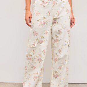 Cider Floral Wide Leg Cargo Pants